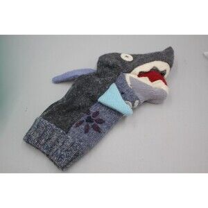 Cate & Levi SHARK Hand Puppet Canada 12" Eco-Friendly Reclaimed Wool HOLES